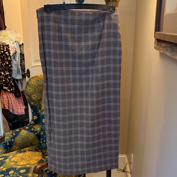 Mango Beige Plaid Check Skirt With Slit/NWT/10 (EU 42) - Picture 16 of 16